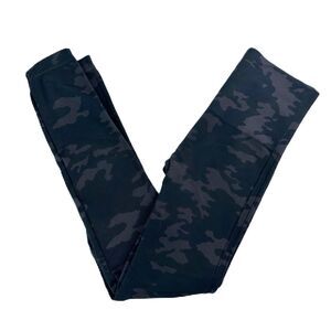 Spanx Look At Me Now Seamless Black Camo Shaping Leggings Womens S Yoga Workout